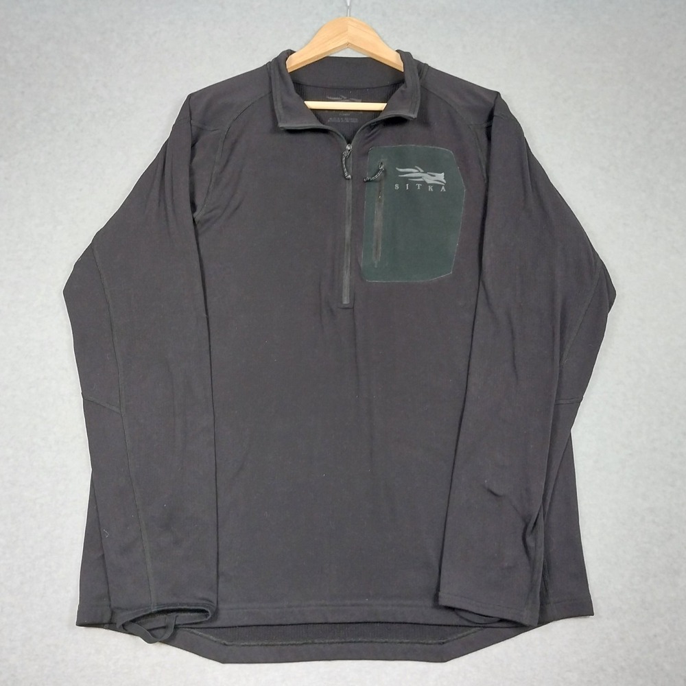 Sitka CORE Midweight Zip-T XL Black Fleece Pullover Stretch Hunting Outdoors